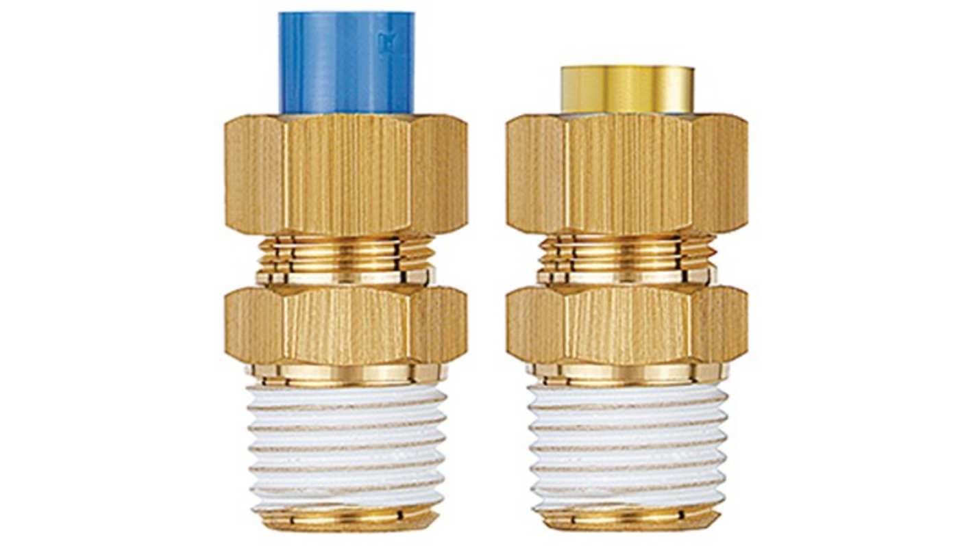 SMC KFH Series Male Connector, 4 mm to R 1/8 Male, Threaded-to-Tube Connection Style, KFH04-01