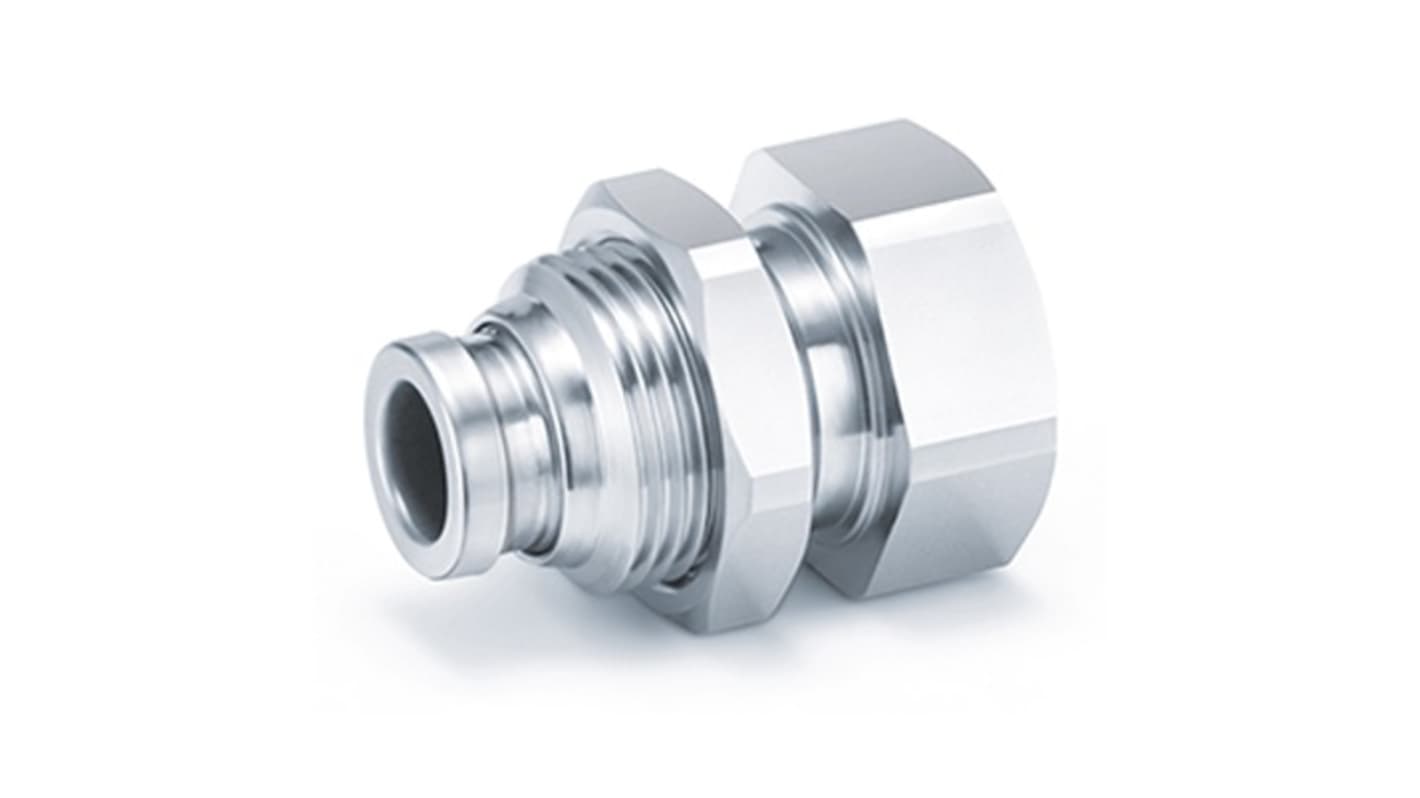 SMC KQB2E Series Bulkhead, 10 mm to G 1/4, Threaded-to-Tube Connection Style, KQB2E10-G02