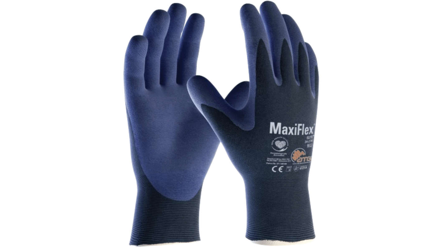 ATG Maxiflex Elite Blue Nylon, Spandex Abrasion Resistant, Cut Resistant, Puncture Resistant, Tear Resistant Work