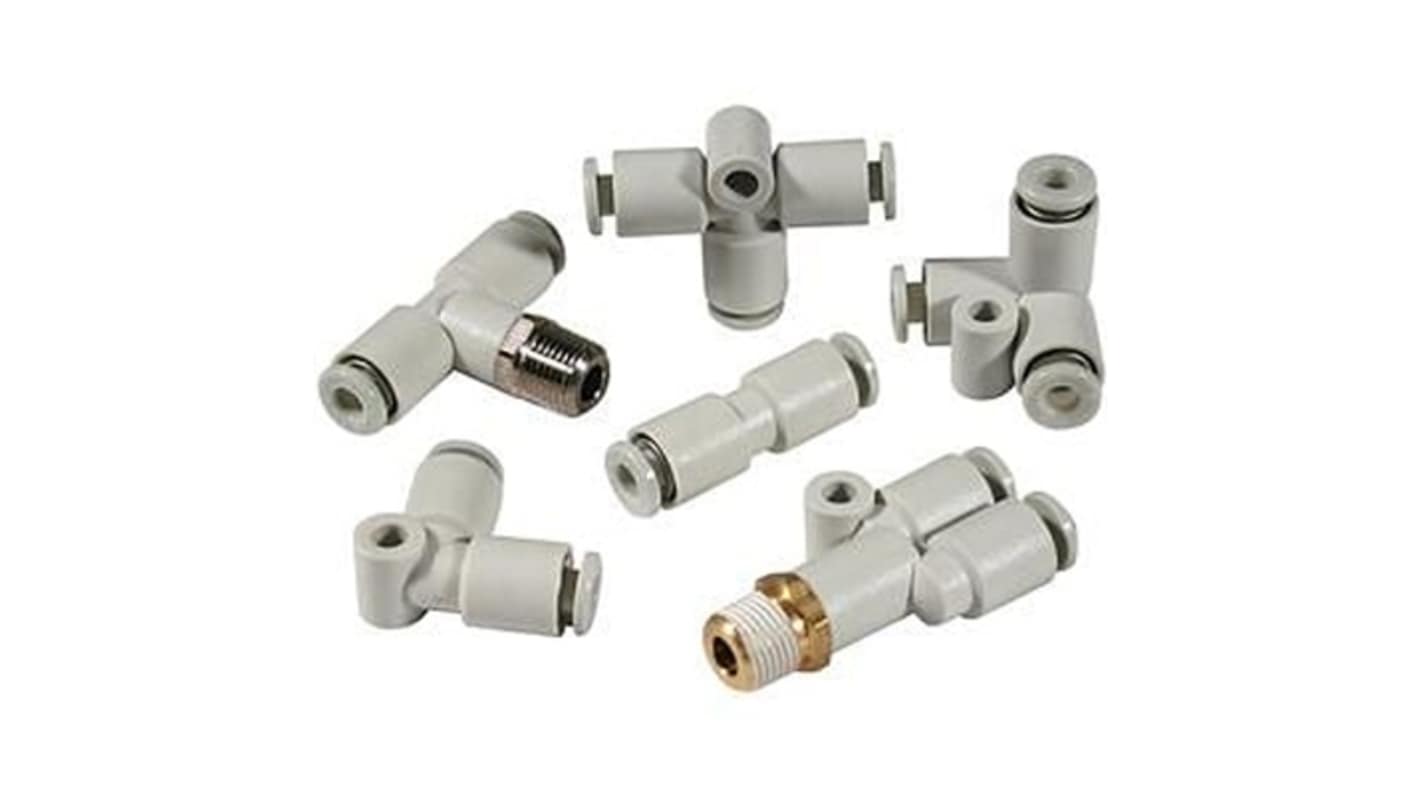 SMC KQ2 Series Branch Tee, 8 mm to 6 mm, Threaded-to-Tube Connection Style, KQ2T08-06A1
