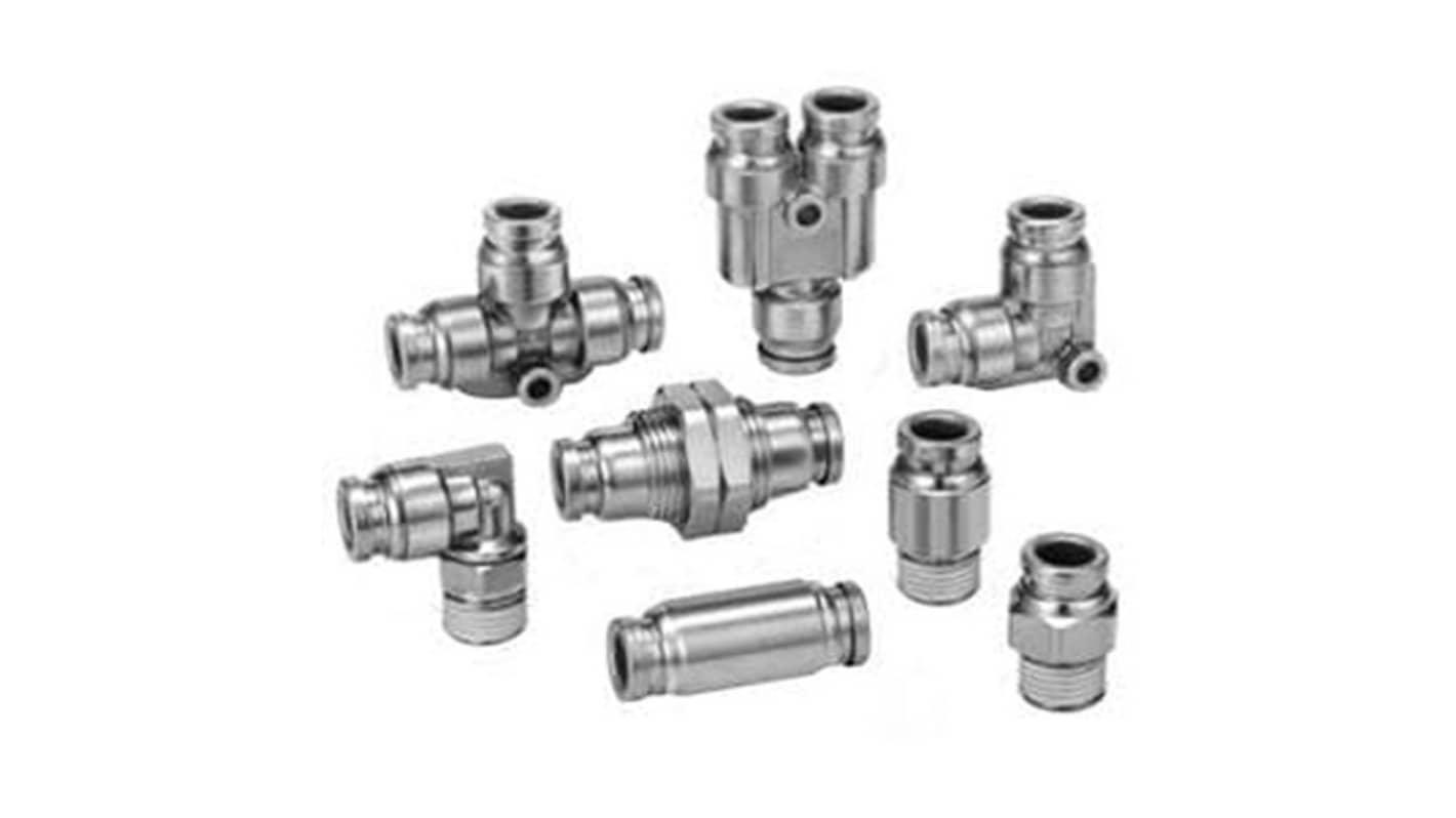 SMC KFG2 Series Male Connector, 4 mm to M5 x 0.8, Threaded-to-Tube Connection Style, KQG2H04-M5-F