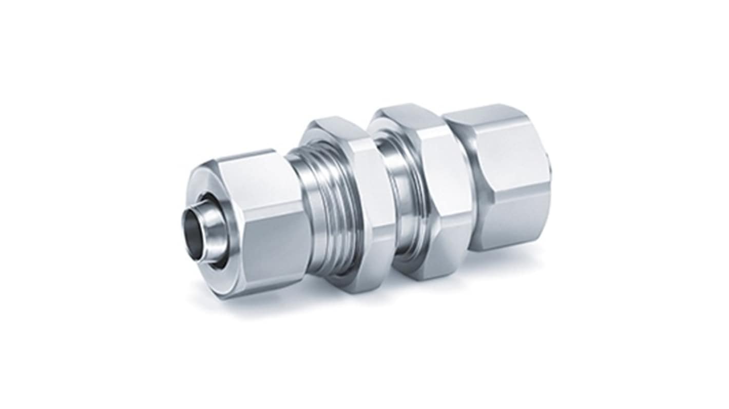 SMC KFG2 Series Bulkhead Union, 16 mm to 16 mm, Tube-to-Tube Connection Style, KFG2E1613-00