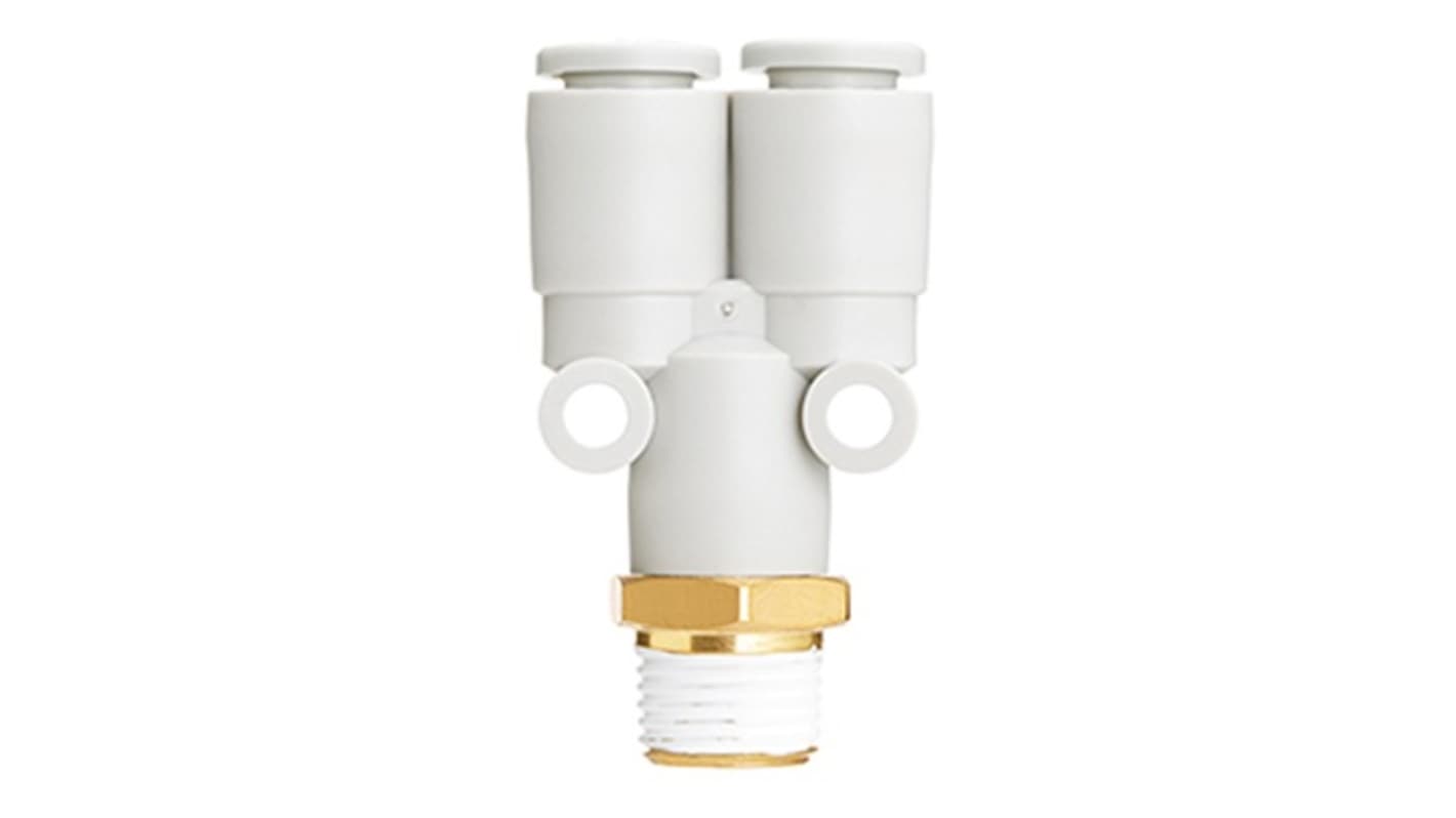 SMC KQ2U Series Y Fitting, 12 mm, Threaded-to-Tube Connection Style, KQ2U12-U03A