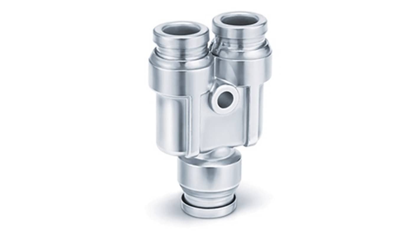 SMC KQG2U Series Union Y, 3.2 mm to 3.2 mm, Tube-to-Tube Connection Style, KQG2U16-00