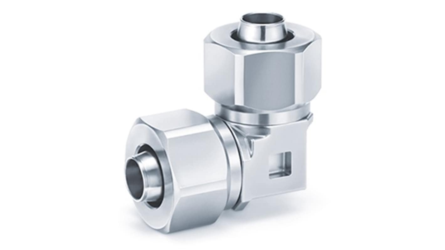 SMC KFG2L Series Elbow Fitting, 16 mm to 16 mm, Tube-to-Tube Connection Style, KFG2L1613-00