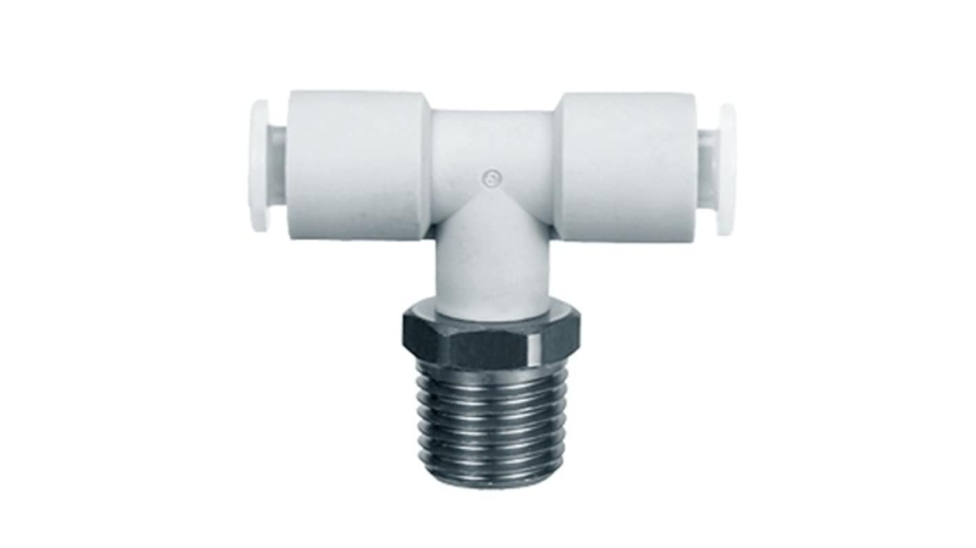 SMC KG Series Branch Tee, 12 mm to R 3/8 Male, Threaded-to-Tube Connection Style, KGT12-03S