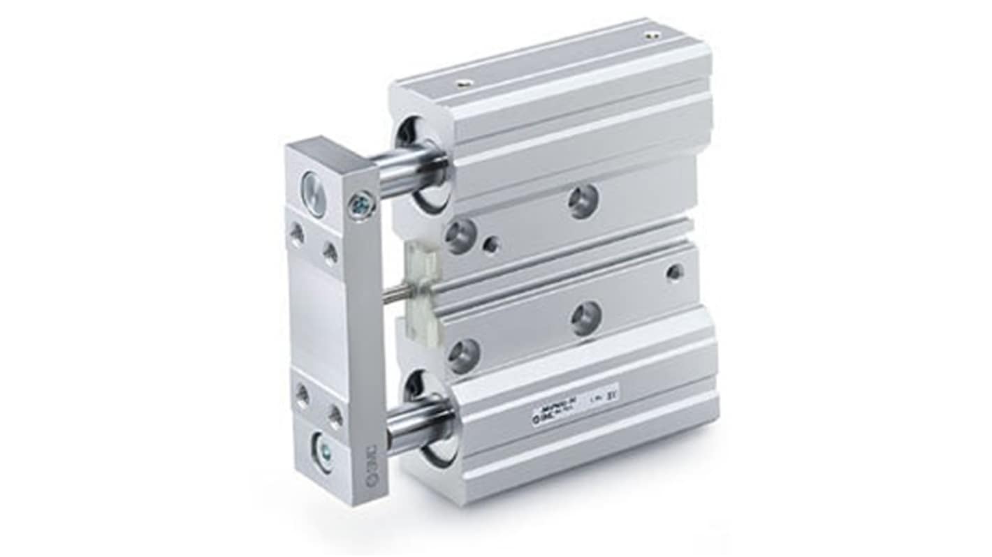 SMC Pneumatic Guided Cylinder - JMGPM16-20, 16mm Bore, 20mm Stroke, JMGP Series, Double Acting