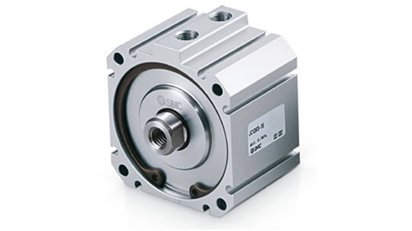 SMC Pneumatic Compact Cylinder - JCQ40-10, 40mm Bore, 10mm Stroke, JQC Series, Double Acting