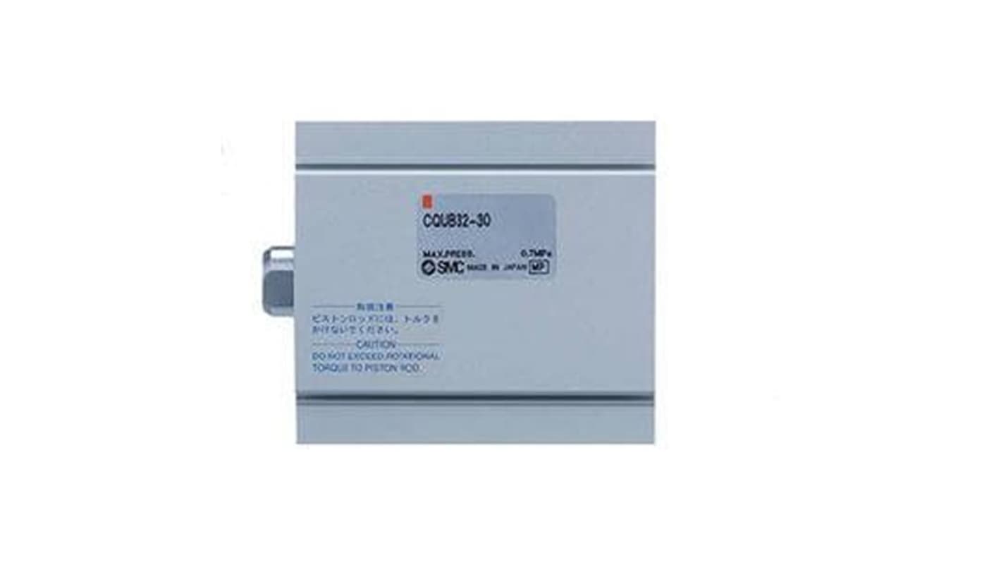 SMC Pneumatic Compact Cylinder - CQUB20-25M, 20mm Bore, 25mm Stroke, CQU Series, Double Acting