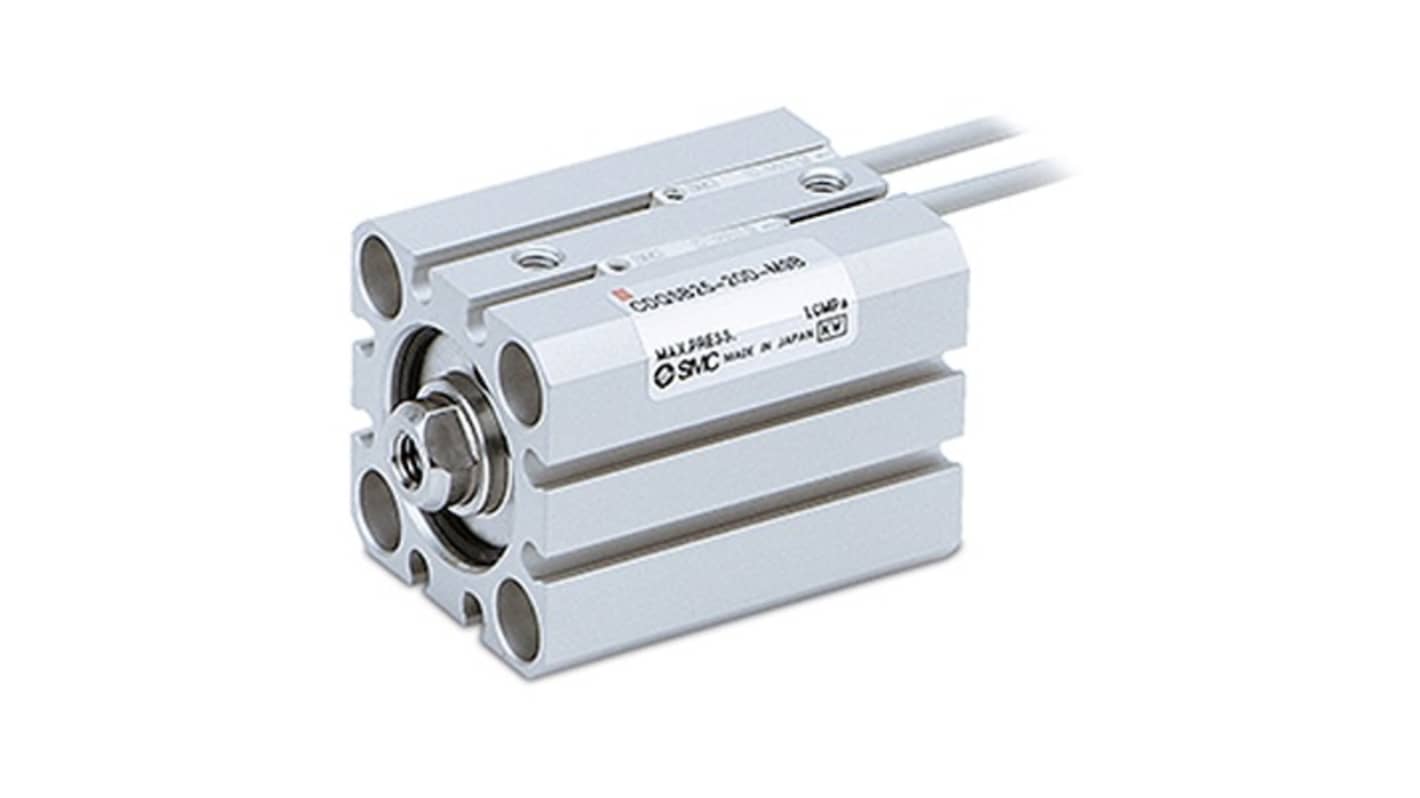 SMC Pneumatic Compact Cylinder - CQSB16-15DCM, 16mm Bore, 15mm Stroke, CQSB Series, Double Acting