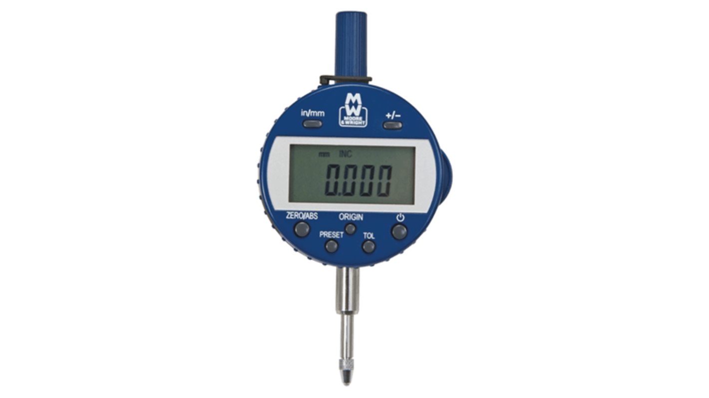 Moore & Wright MW430-03DABSImperial, Metric Plunger Digital Indicator, 0 → 50.8 mm Measurement Range, 0.001