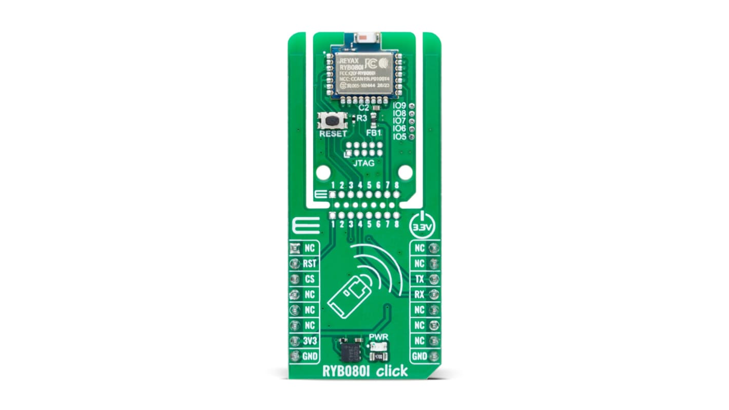 MikroElektronika 蓝牙评估测试板 评估板, 蓝牙, 2400 To 2483.5MHz, RYB080I芯片, 用于无缝蓝牙低功耗