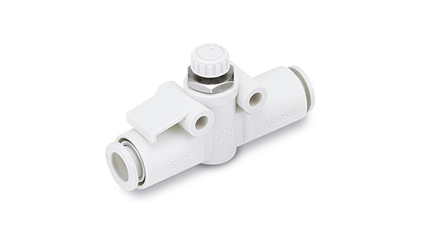 SMC AS2 Series Threaded Pneumatic Silencer & Exhaust Restrictor Function Fitting, R 1/4 Inlet Port, 8mm Tube Inlet