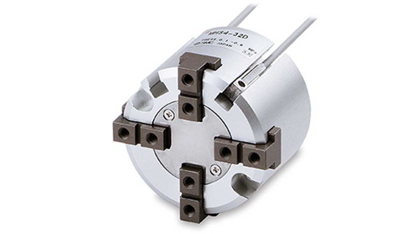 SMC 4 Finger Double Action Pneumatic Gripper, MHS4-16D, Parallel Gripping Type