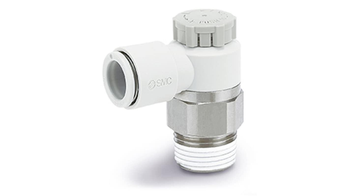 SMC AS Series Threaded Speed Controller, M5 x 0.8 Male Inlet Port x 1/4in Tube Outlet Port, AS1201F-M5-07A