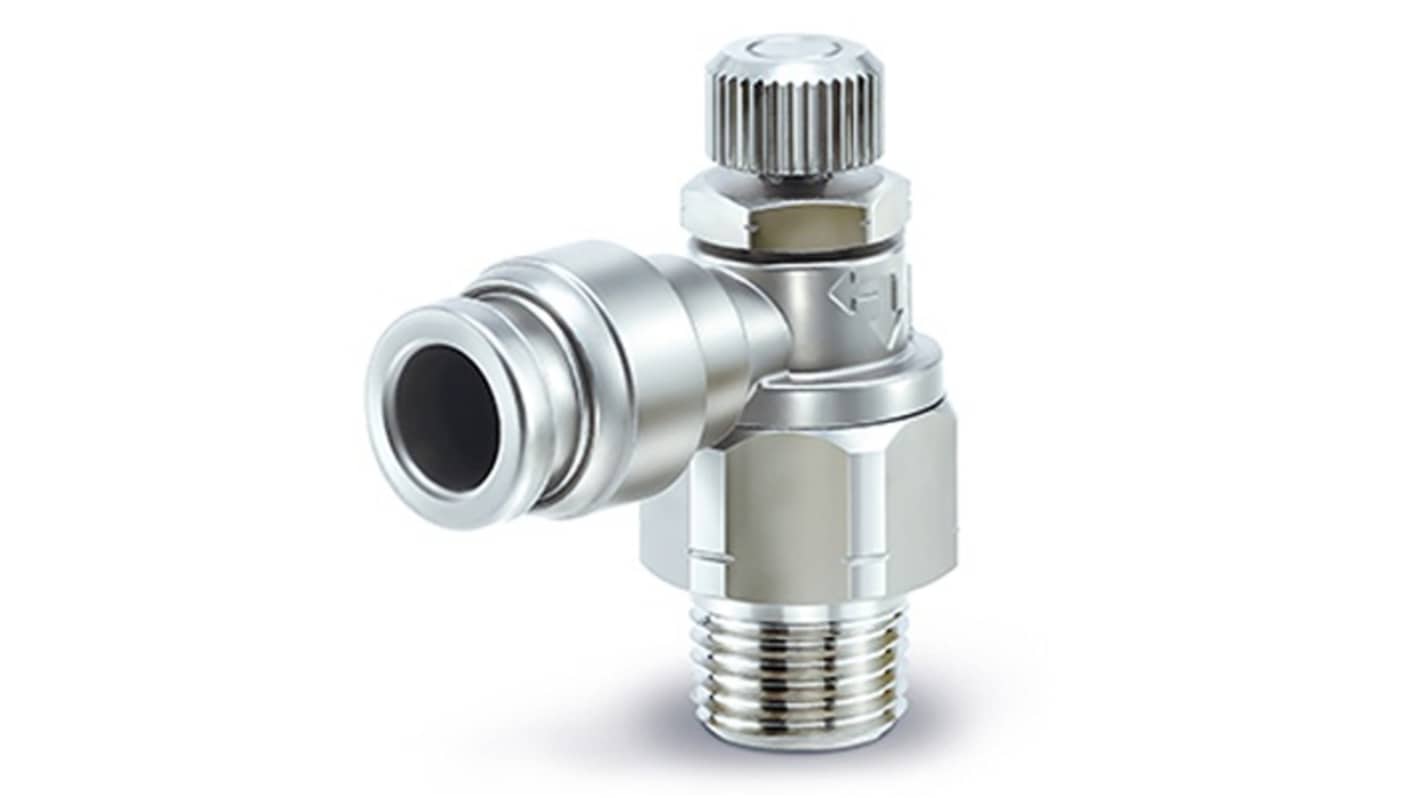SMC ASG Series Threaded Speed Controller, R 1/8 Male Inlet Port x 6mm Tube Outlet Port, ASG2201-01-06