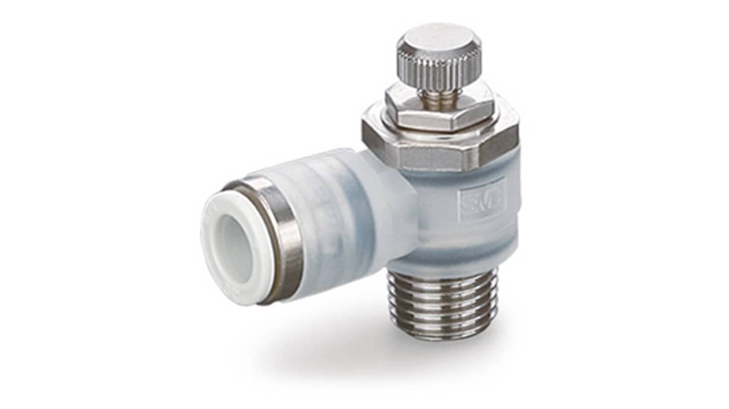 SMC AS-FPG Series Threaded Speed Controller, M5 x 0.8 Male Inlet Port x 6mm Tube Outlet Port, AS1211FPG-M5-06