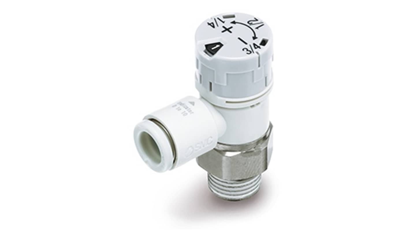 SMC AS-FSA Series Threaded Speed Controller, M5 x 0.8 Male Inlet Port x 6mm Tube Outlet Port, AS1211FS-M5-06A