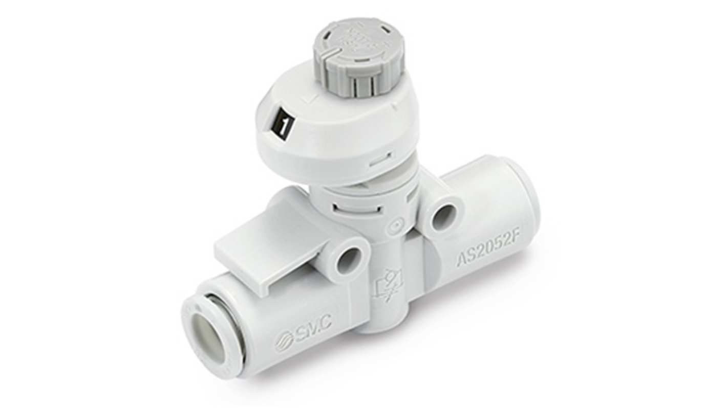 SMC Tube Speed Controller, 8mm Tube Inlet Port x 8mm Tube Outlet Port, AS2052FS1-08