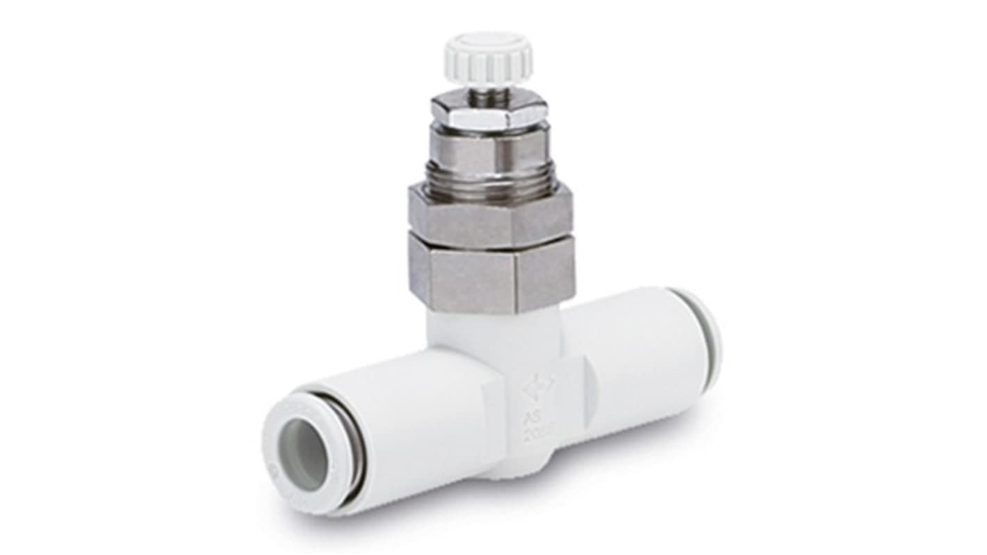 SMC AS Series Tube Speed Controller, 8mm Tube Inlet Port x 8mm Tube Outlet Port, AS3001F-08-3