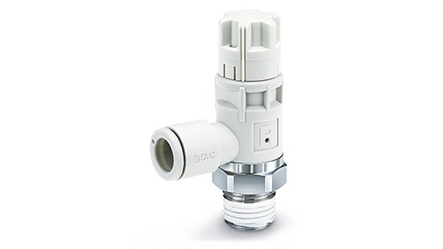SMC AS-R Series Threaded Speed Controller, G 3/8 Male Inlet Port x 10mm Tube Outlet Port, AS42R-G03-10