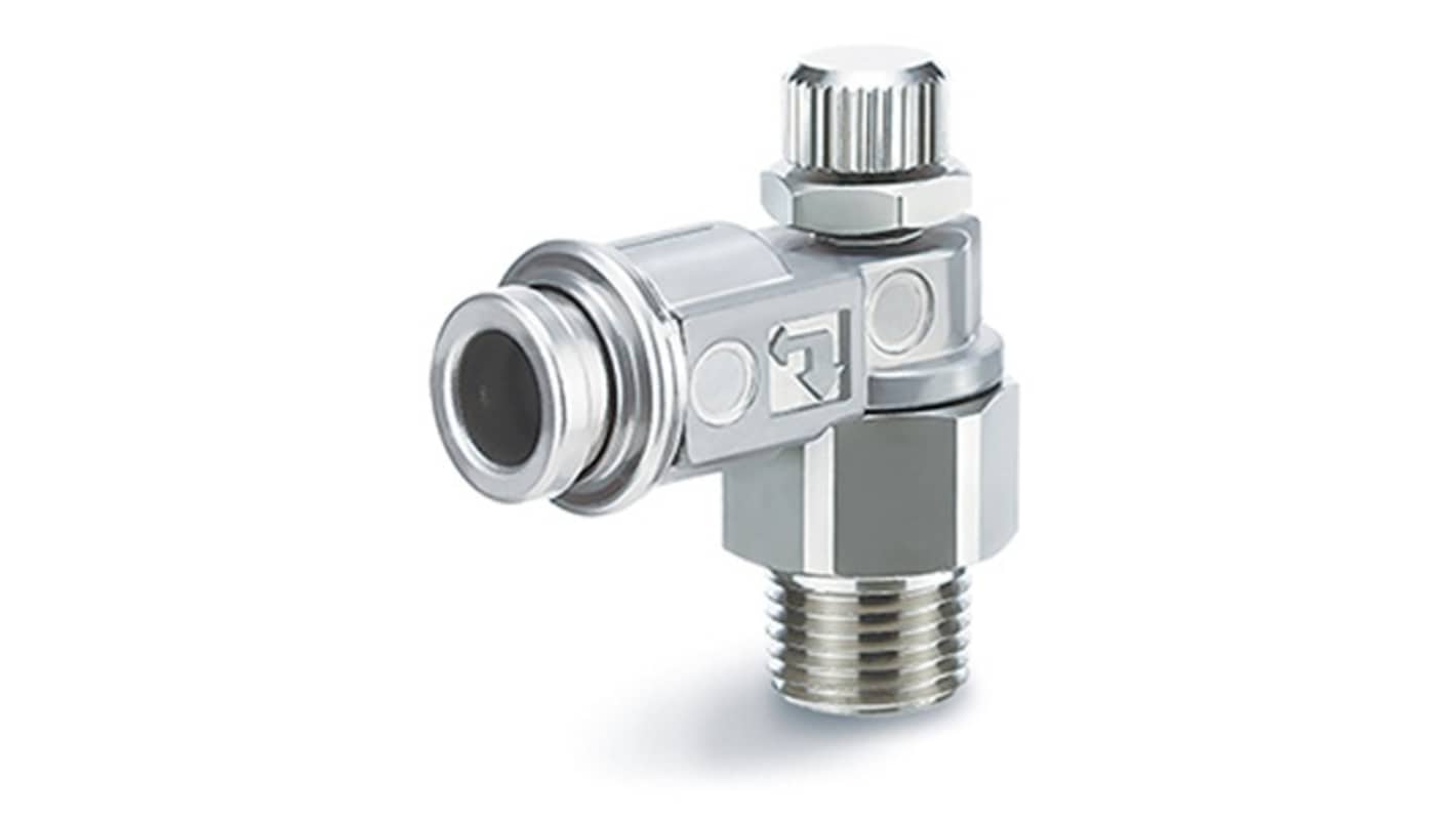 SMC ASB Series Threaded Speed Controller, G 1/8 Male Inlet Port x 6mm Tube Outlet Port, ASB2201-G01-06B
