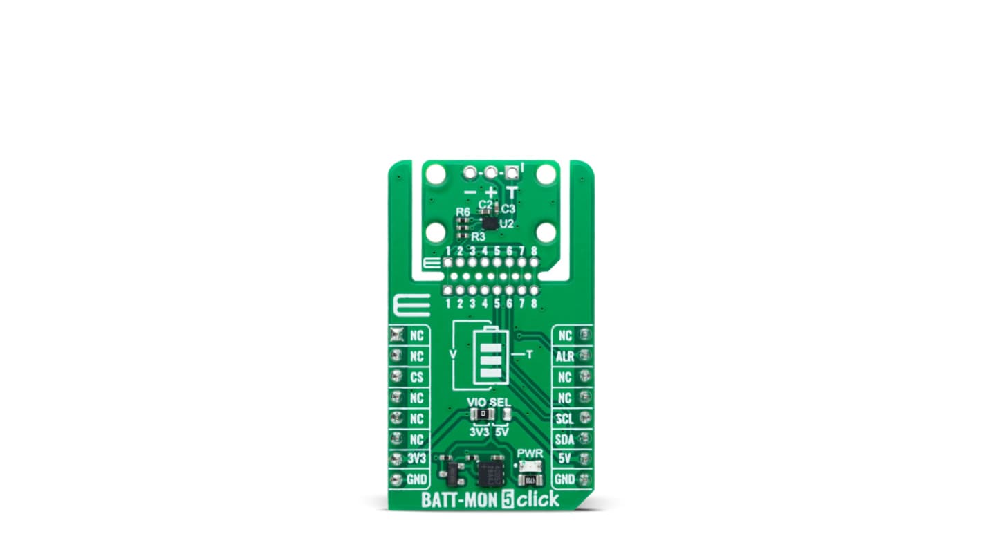 MikroElektronika BATT-MON 5 Click Battery Charger for Evaluation board for Precise Fuel Gauging Of 1cell Lithium