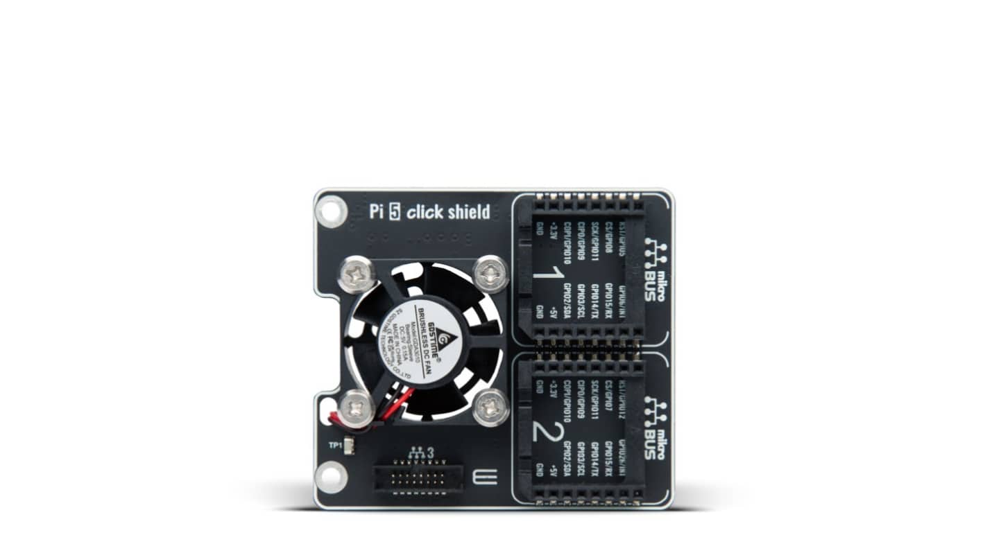 MikroElektronika 评估测试板, Pi 5 Click Shield, 用于Raspberry Pi 5 主机板