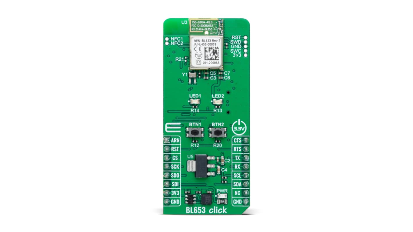 MikroElektronika 评估测试板 评估板, 评估测试板, 2.402 → 2.480GHz, Evaluation Board芯片, 用于长距 BLE