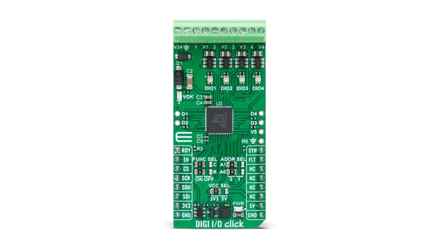 MikroElektronika DIGI I/O Click Evaluation Board Add On Board for MAX14906 Industrial Use