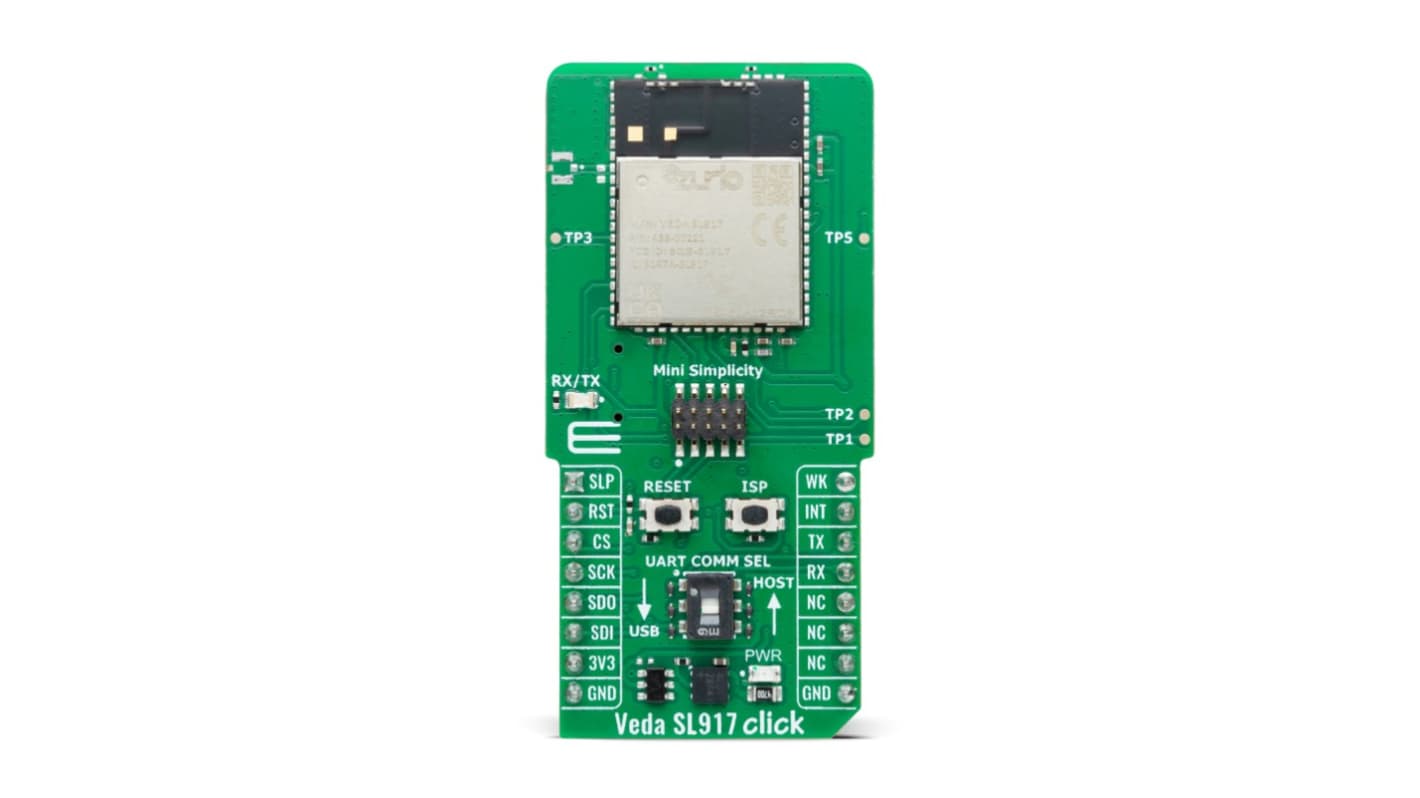 MikroElektronika 蓝牙, Wi-Fi附加板 附加板, 蓝牙，Wi-Fi, 2.4GHz, Wifi Antenna Connector芯片, 用于无线设备