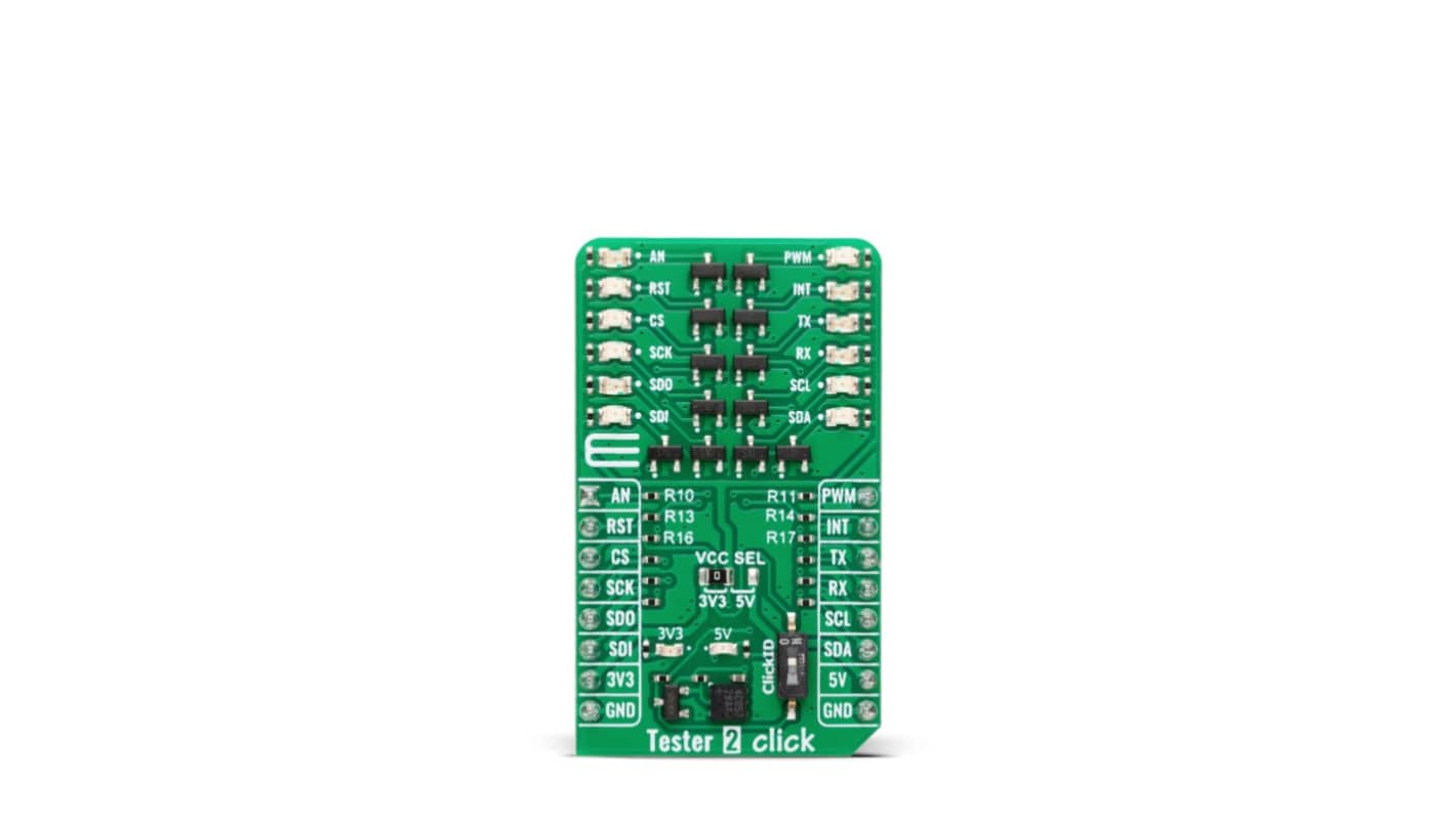 MikroElektronika LEDmikroBus咔哒板, Tester 2 Click, 用于MikroBUS