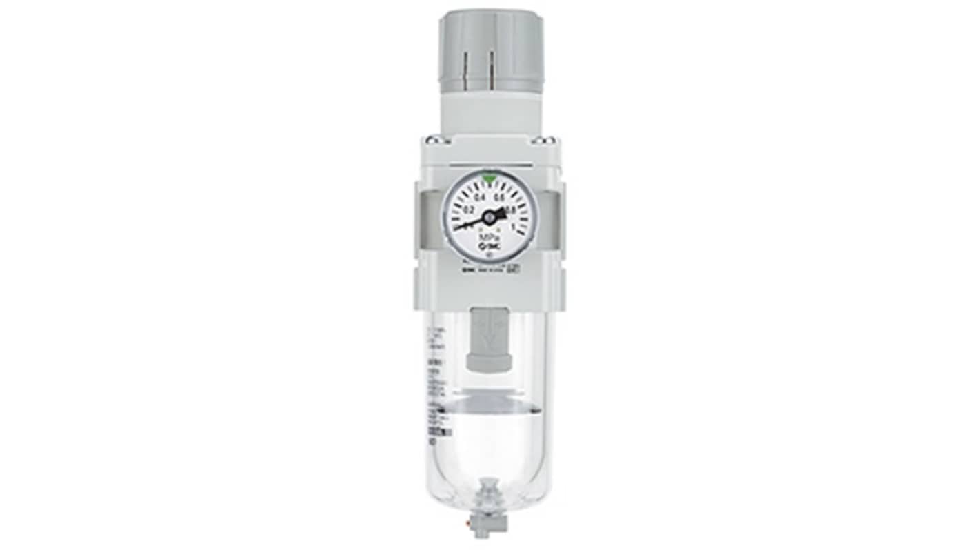 SMC AW10-M5H-2-A Filter Regulator, 5μm, M5 x 0.8, Manual, 10 bar, AW10