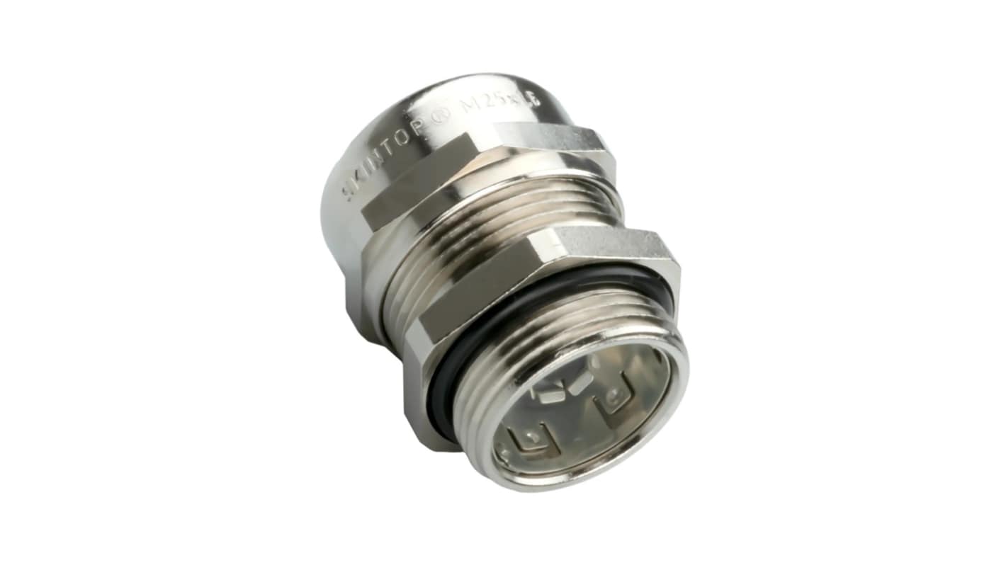 Lapp SKINTOP MS-SC-M Series Nickel Nickel Plated Brass Cable Gland, M32 x 1.5mm Thread, 11mm min., 21mm max., IP68, IP69