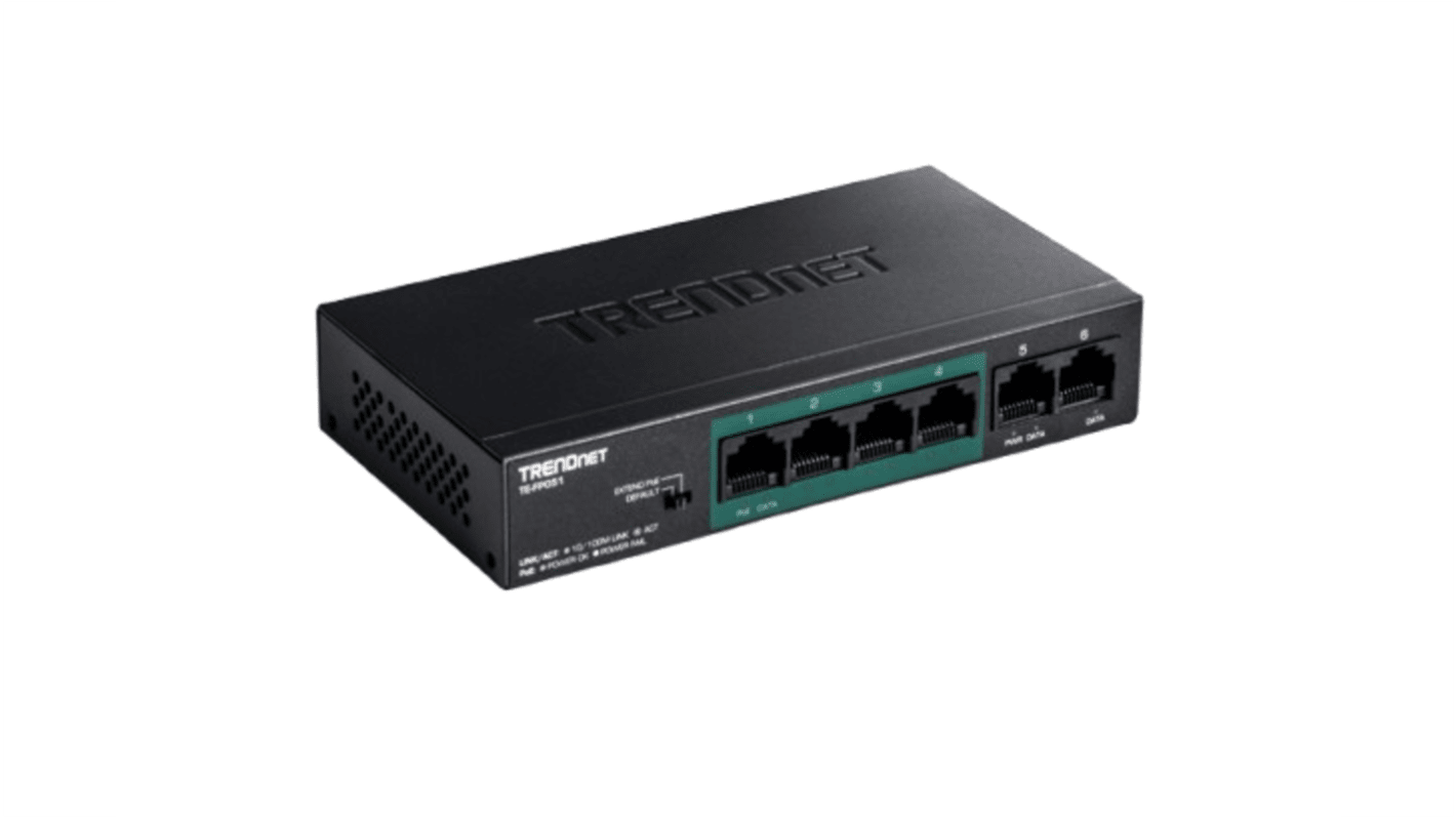 Switch de red Trendnet con PoE, 5 puertos