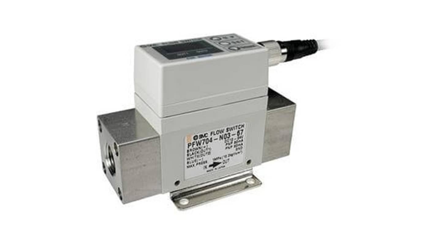 SMC 水流量传感器, 最大40L/min, 12 → 24V dc电源, PF2W740系列