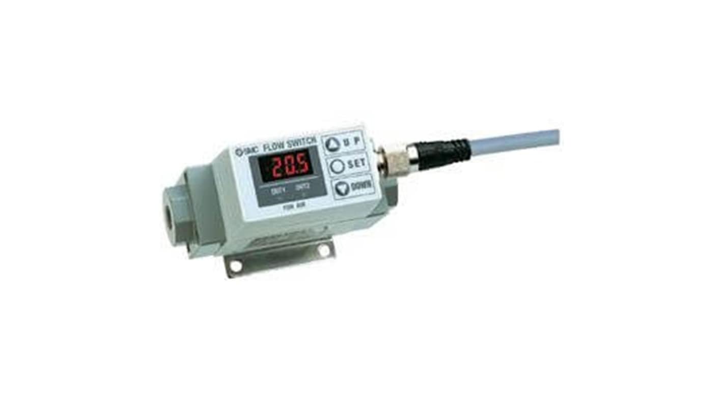 SMC 空气流量传感器, 最大10L/min, 12 → 24V 直流电源, PF2A710系列