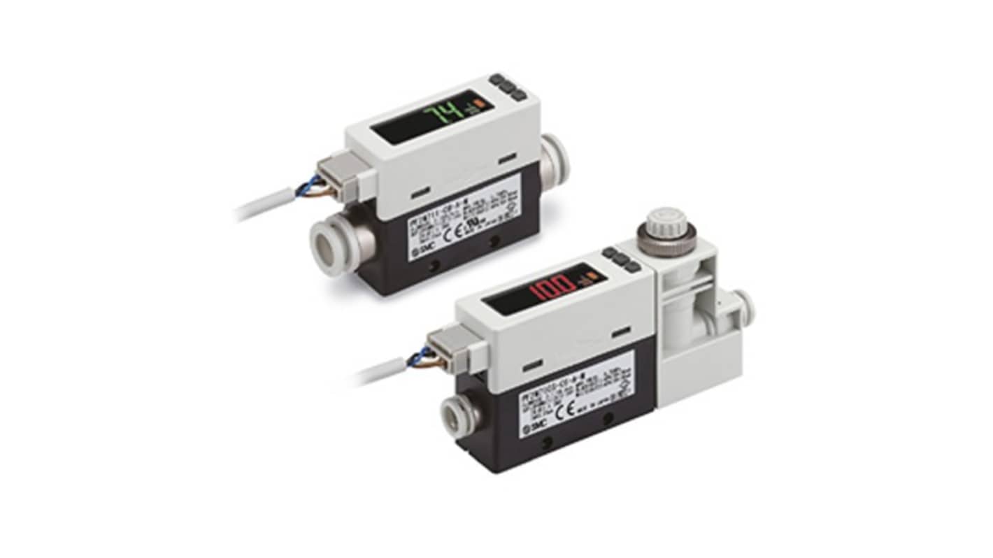 SMC 空气流量传感器, 最大10L/min, 12 → 24V 直流电源, PF2M710系列