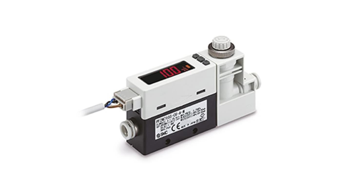 SMC PF2MC72シリーズ 乾燥空気、 N2 流量センサ, 100 L/min, 12 → 24 V dc