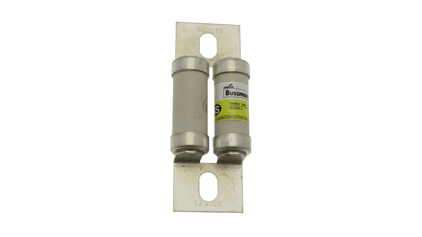 Eaton FF类快速熔断器, 75A, 660V, 总长210mm, aR类应用, 偏置方向插片, 高分断能力, Eaton Bussmann系列