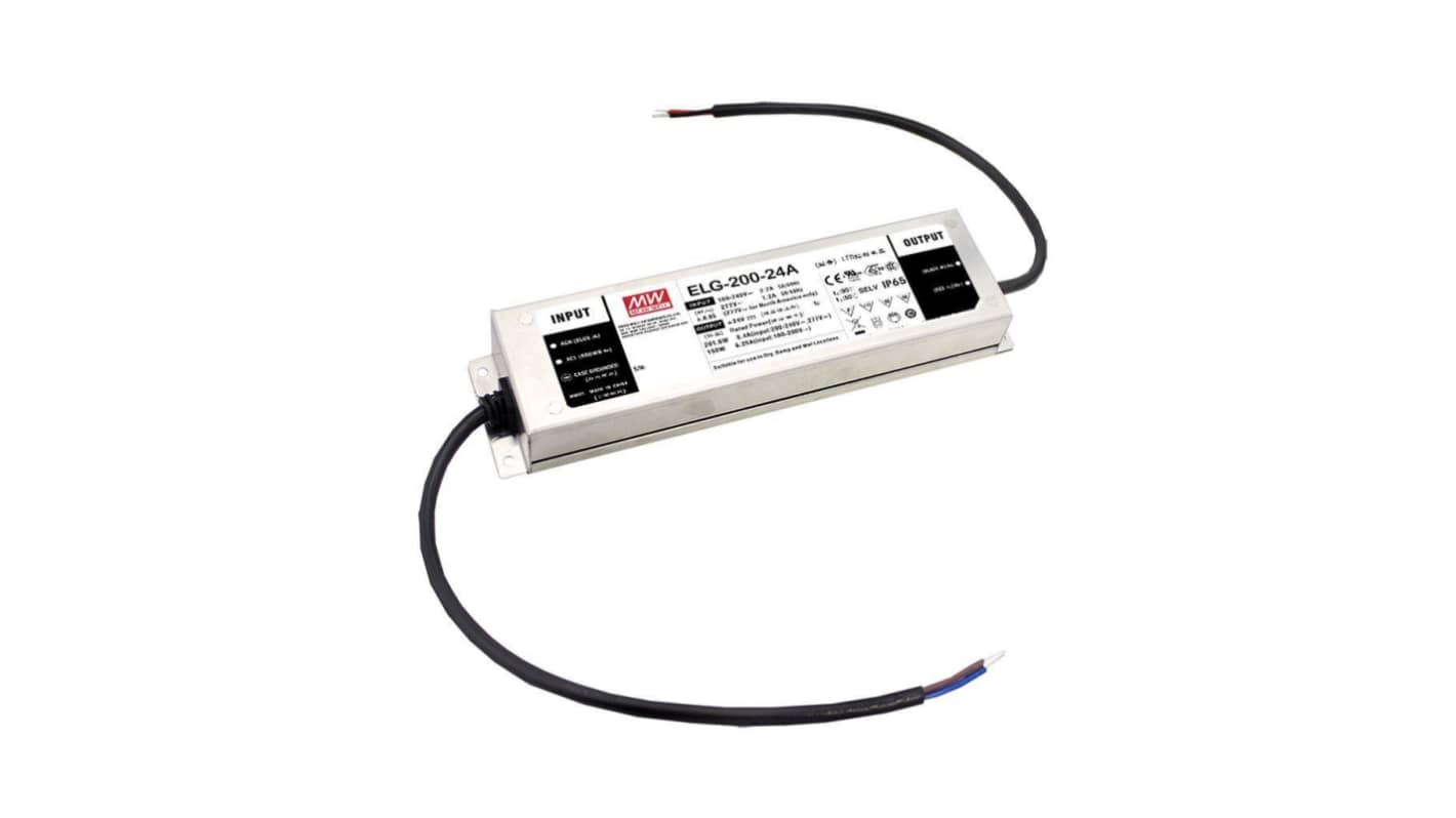 MEAN WELL LED Driver, 24V Output, 200W Output, 8.4A Output, Constant Current / Constant Voltage