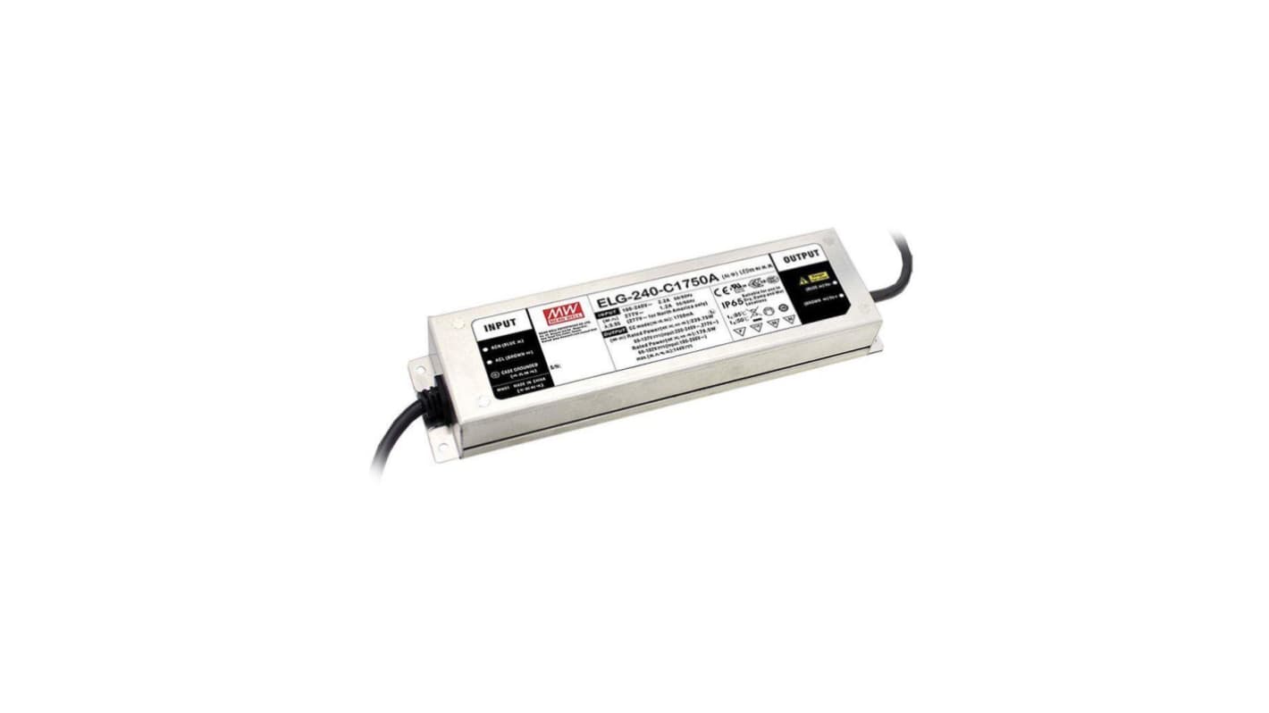 MEAN WELL LED Driver, 180V Output, 240W Output, 1.4A Output, Constant Current