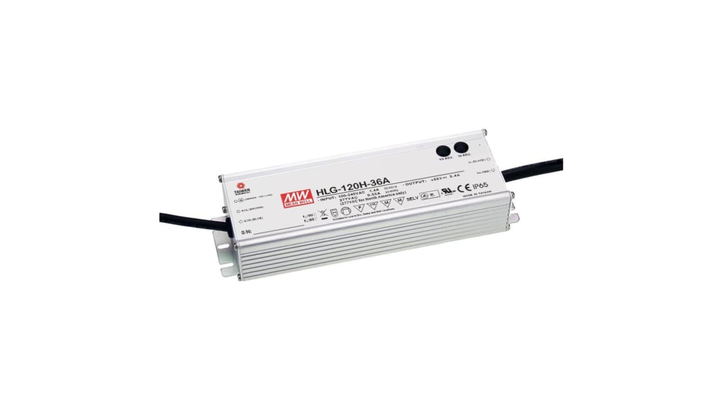 MEAN WELL LED Driver, 48V Output, 120W Output, 2.5A Output, Constant Current / Constant Voltage