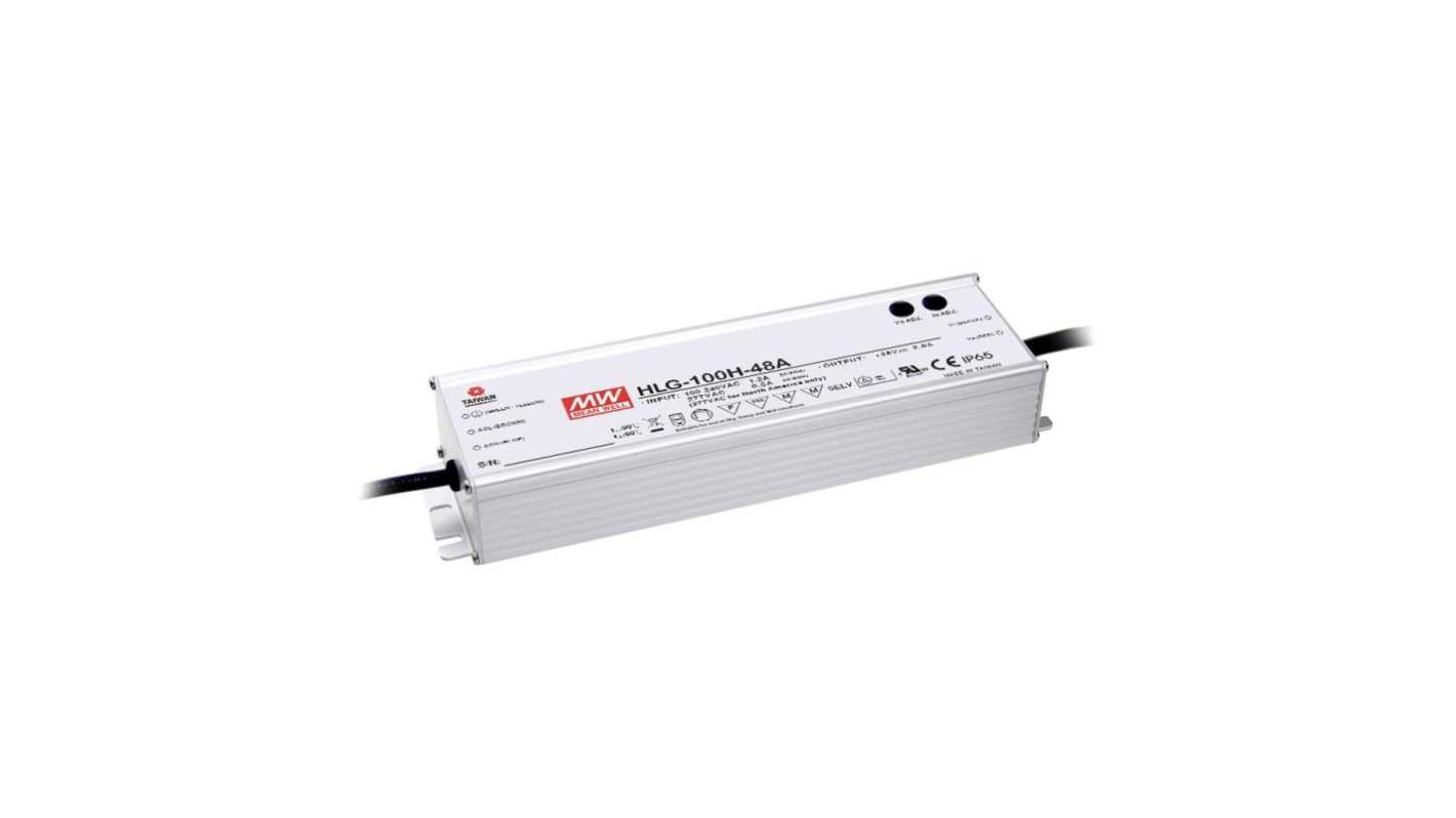 MEAN WELL LED Driver, 42V Output, 100W Output, 2.65A Output, Constant Current / Constant Voltage