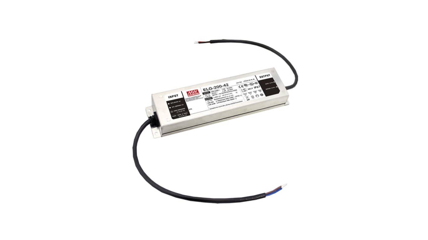 MEAN WELL LED Driver, 24V Output, 200W Output, 8.4A Output, Constant Current / Constant Voltage