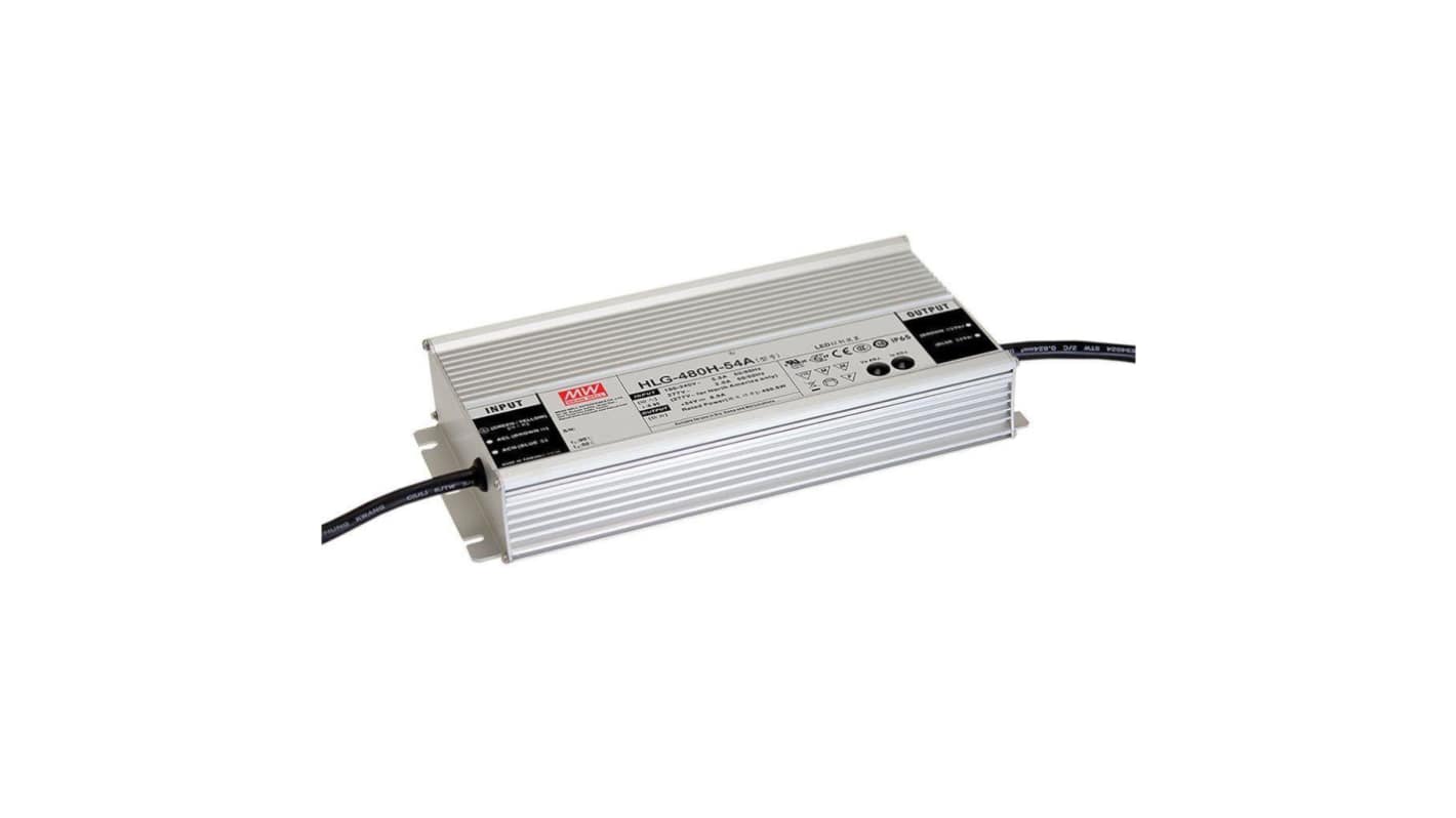 MEAN WELL LED Driver, 48V Output, 480W Output, 10A Output, Constant Current / Constant Voltage