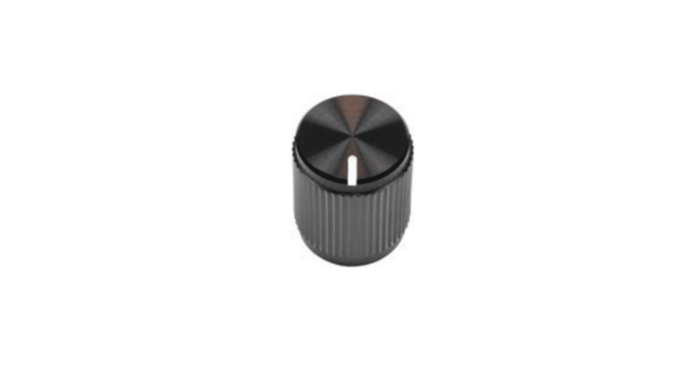 Vishay 12.8mm Black Potentiometer Knob for 6.35mm Shaft Round Shaft, ACCKMR1316NLT14