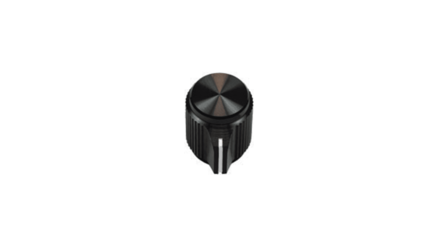 Vishay 12.7mm Black Potentiometer Knob for 6.35mm Shaft Round Shaft, ACCKMP1316NLS14