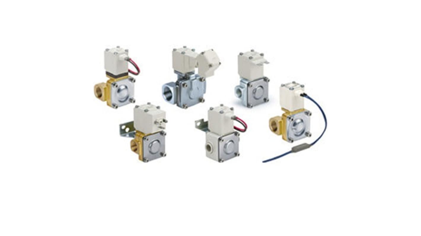 SMC Solenoid Valve VXD232DGK, 2 port(s) , NC, 24 V dc, 1/4in