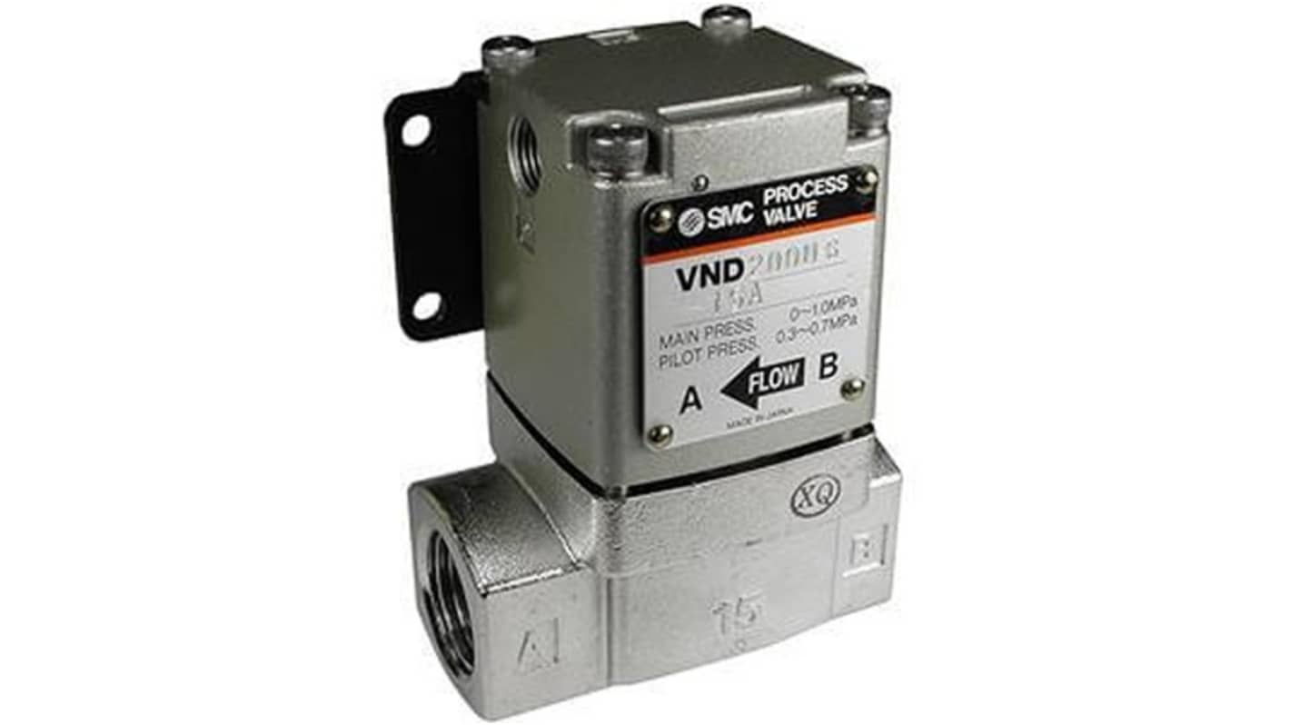 SMC Pneumatic Control Valve EVND202D-F15A, 2 port(s) , NO, 1/2in